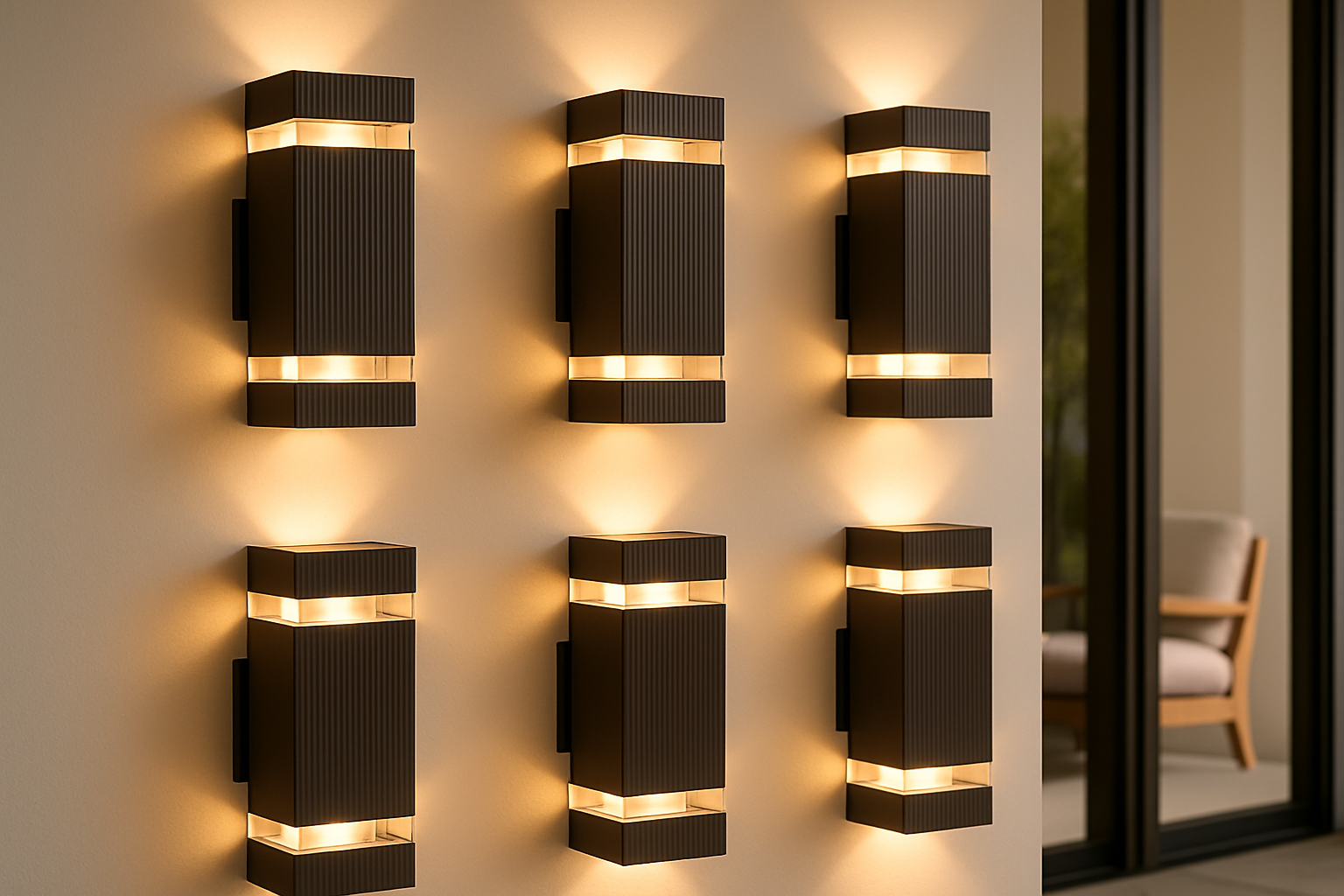 Lampada da Parete Esterna Moderna con Luce Su e Giù e Design Resistente alle Intemperie