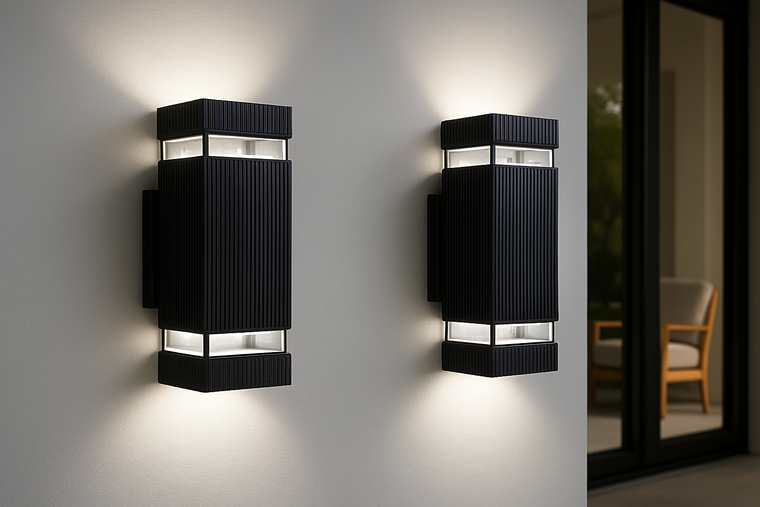 Lampada da Parete Esterna Moderna con Luce Su e Giù e Design Resistente alle Intemperie