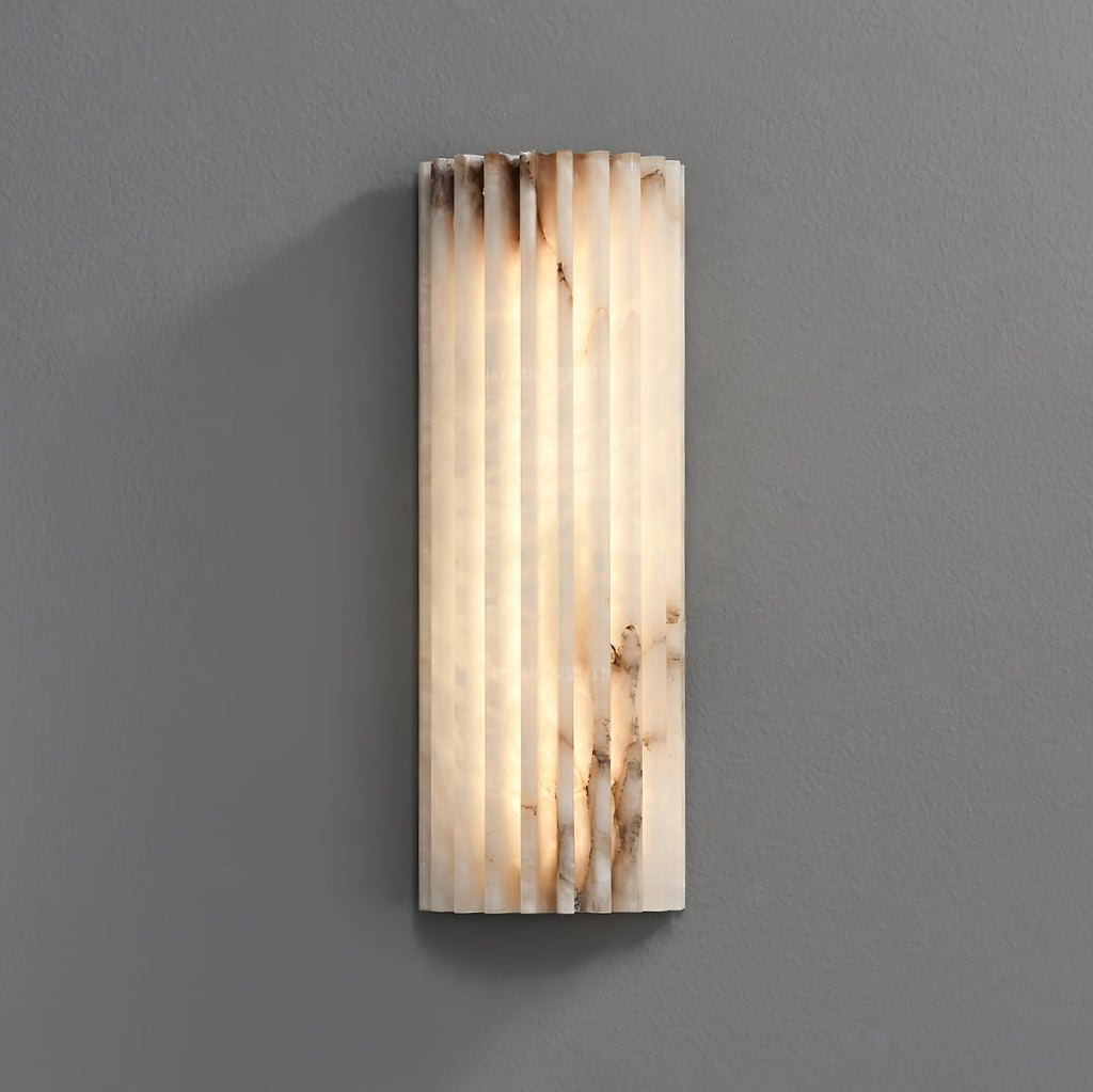 Campbell | Applique da Parete in Alabastro di Lusso, Lampada da Parete LED Moderna per Soggiorno, Camera da Letto e Corridoi