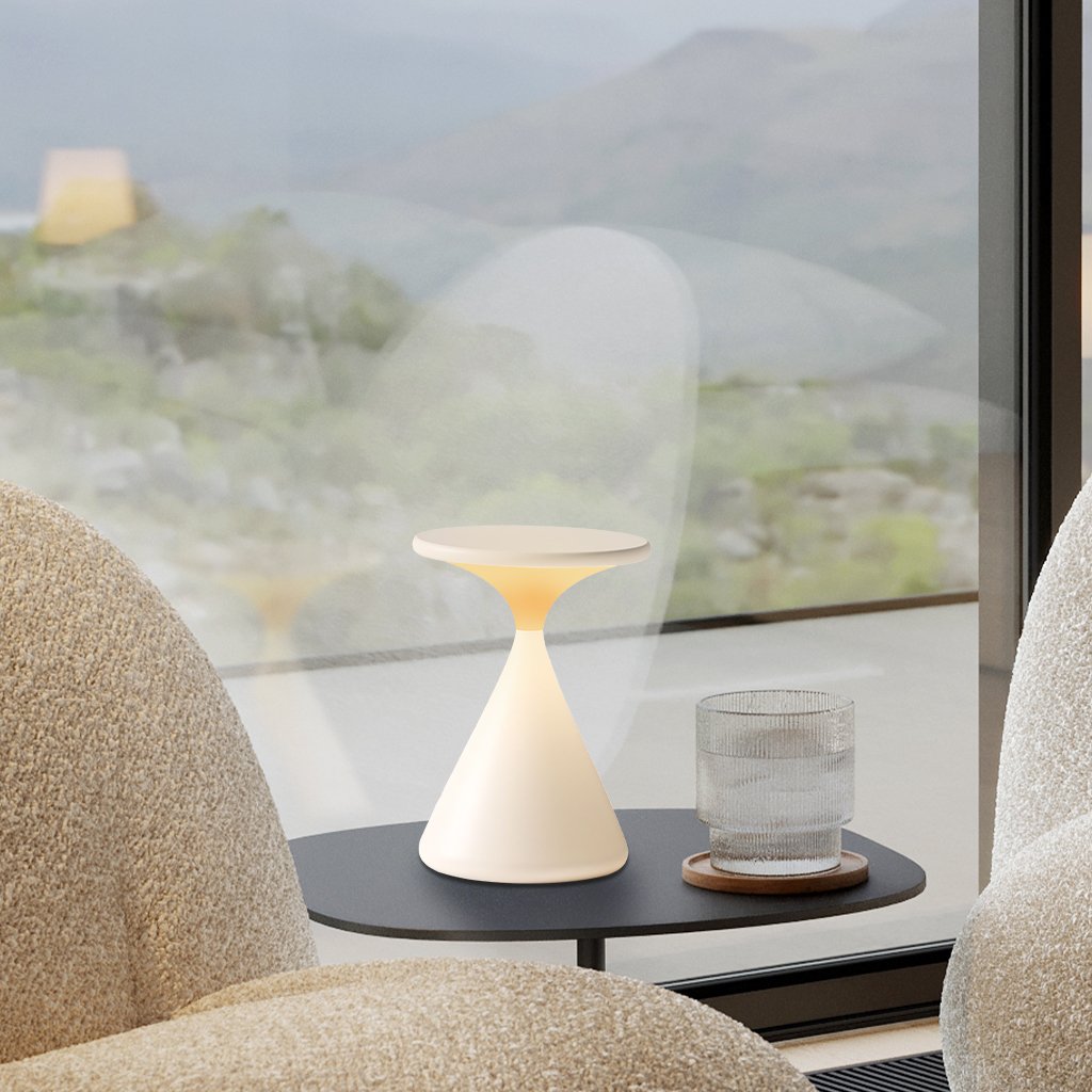 Lampada da Tavolo LED Dimbare Aeron a Clessidra – Elegante e Senza Fili