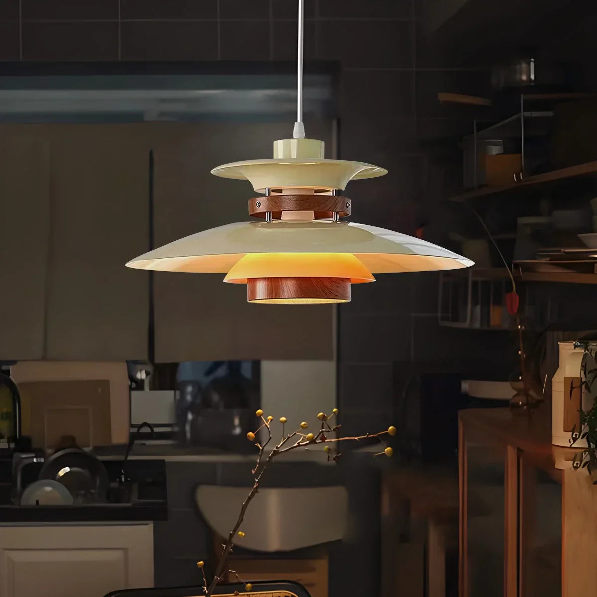 Ariyanae | Lampada a Sospensione UFO Moderna con LED Dimmerabile per Isola Cucina e Sala da Pranzo