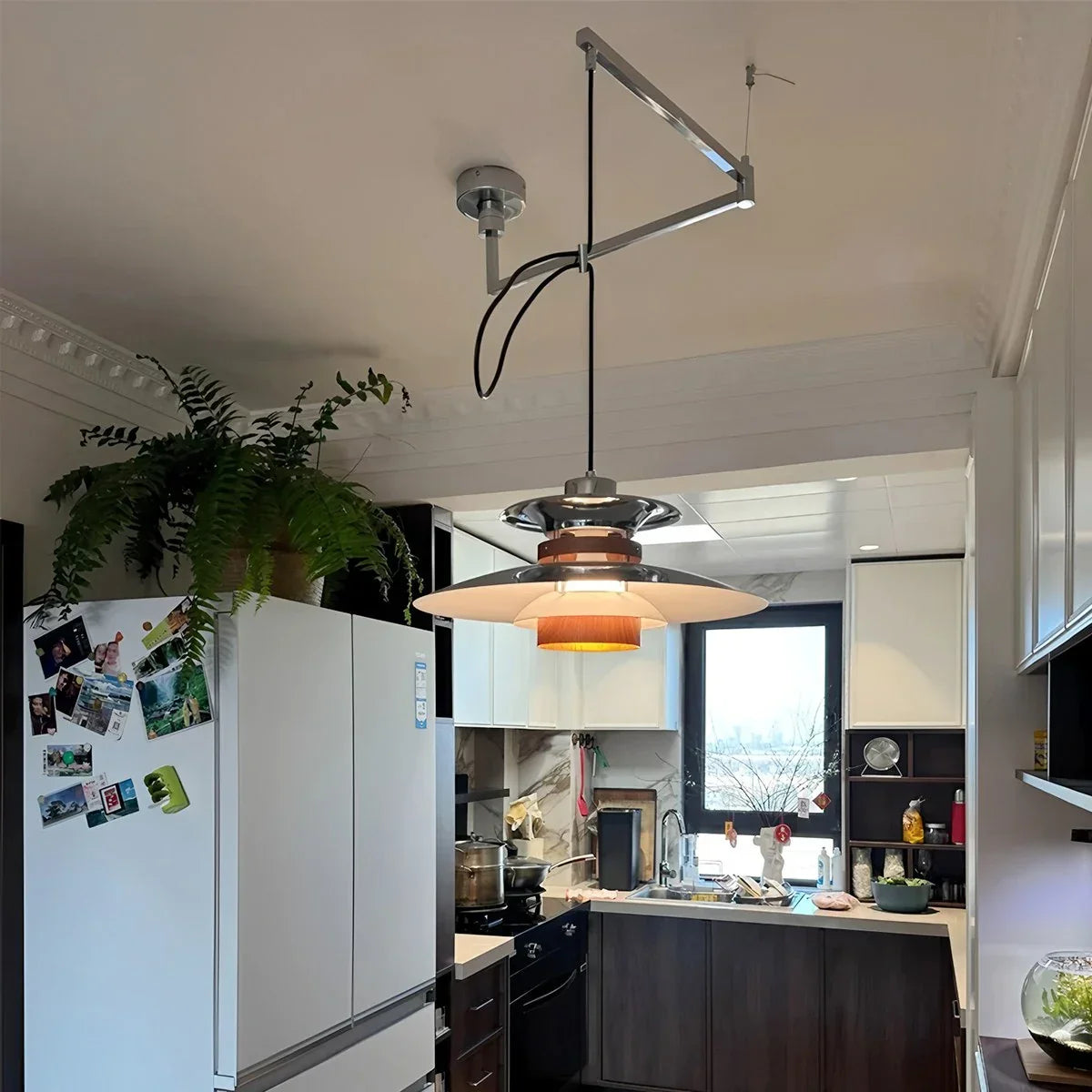 Ariyanae | Lampada a Sospensione UFO Moderna con LED Dimmerabile per Isola Cucina e Sala da Pranzo