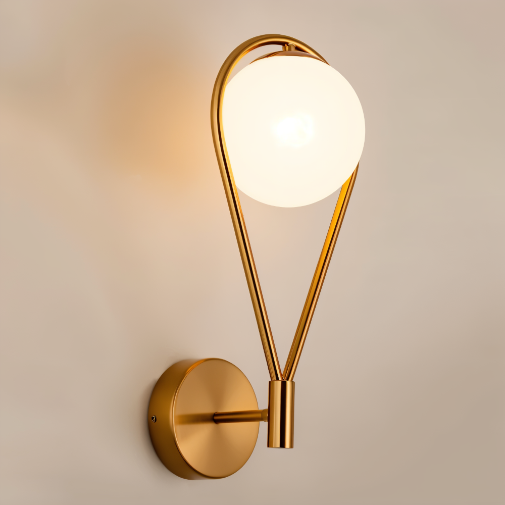 Luméa – Applique a forma di goccia in design di vetro con telaio metallico artistico