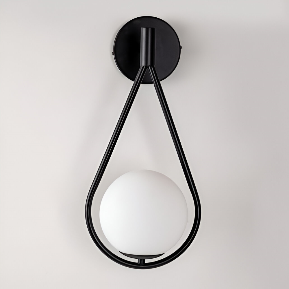 Luméa – Applique a forma di goccia in design di vetro con telaio metallico artistico