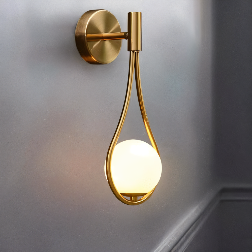 Luméa – Applique a forma di goccia in design di vetro con telaio metallico artistico