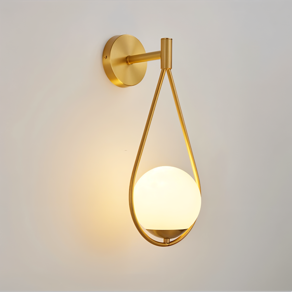 Luméa – Applique a forma di goccia in design di vetro con telaio metallico artistico