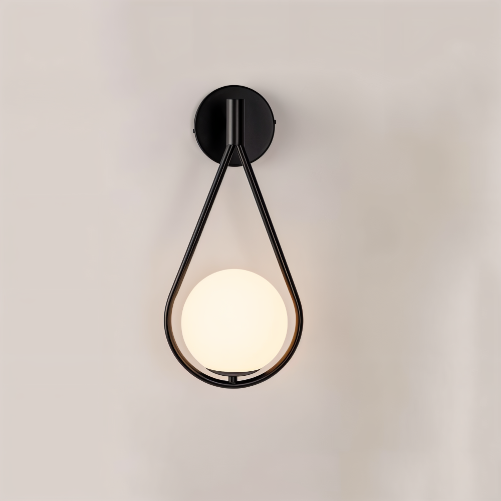 Luméa – Applique a forma di goccia in design di vetro con telaio metallico artistico