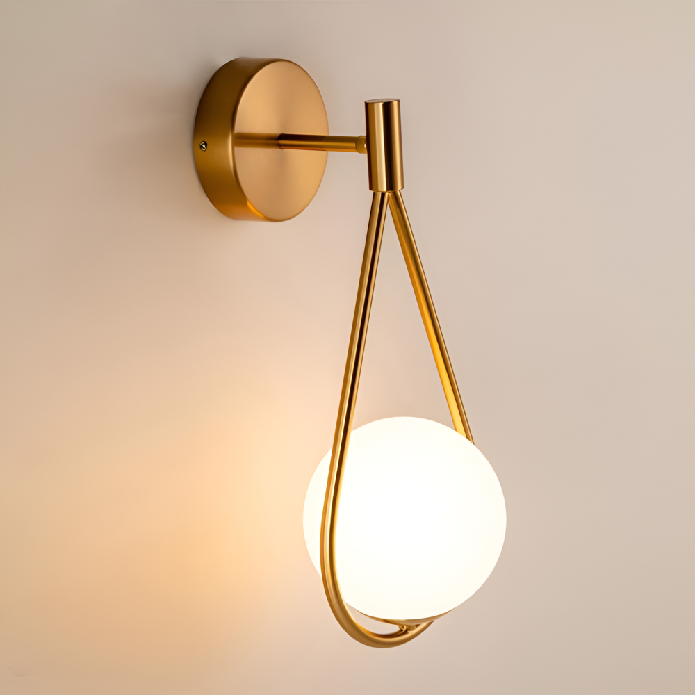 Luméa – Applique a forma di goccia in design di vetro con telaio metallico artistico