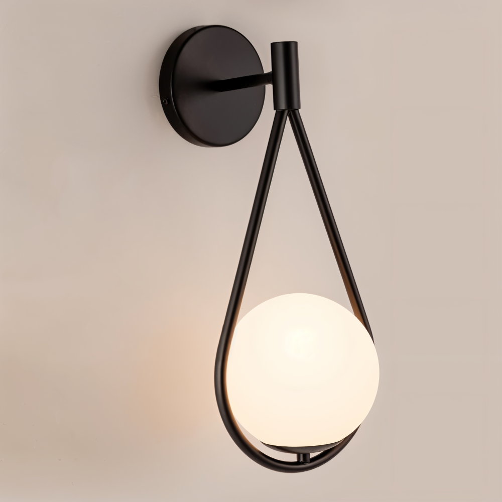 Luméa – Applique a forma di goccia in design di vetro con telaio metallico artistico