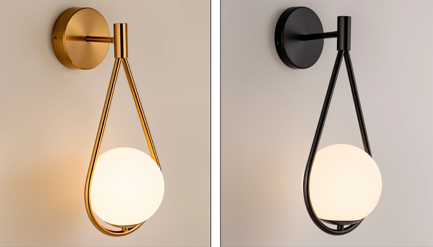 Luméa – Applique a forma di goccia in design di vetro con telaio metallico artistico