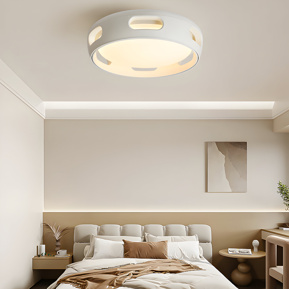 AeroGlow Round – Ventilatore a soffitto LED senza pale con design nordico