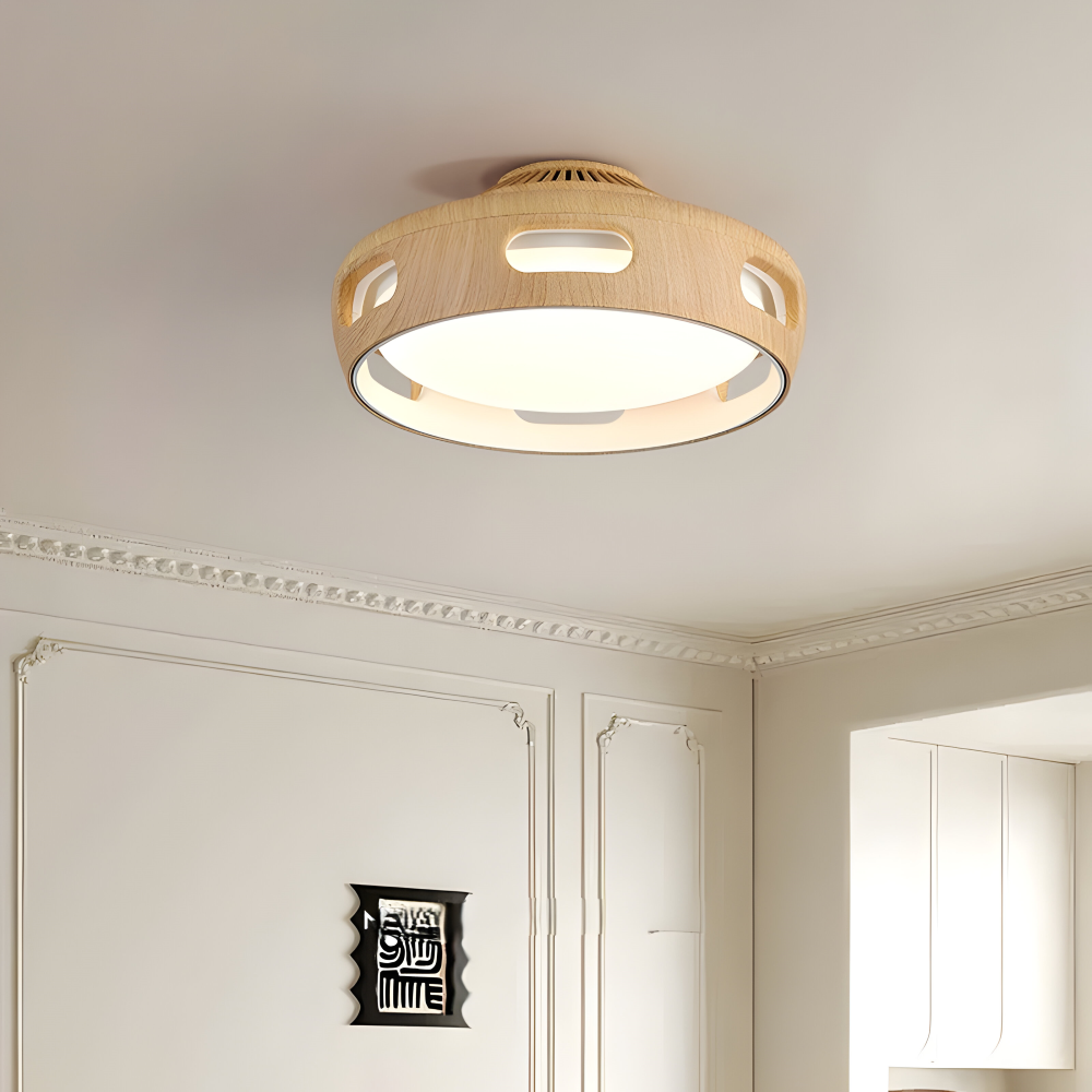 AeroGlow Round – Ventilatore a soffitto LED senza pale con design nordico