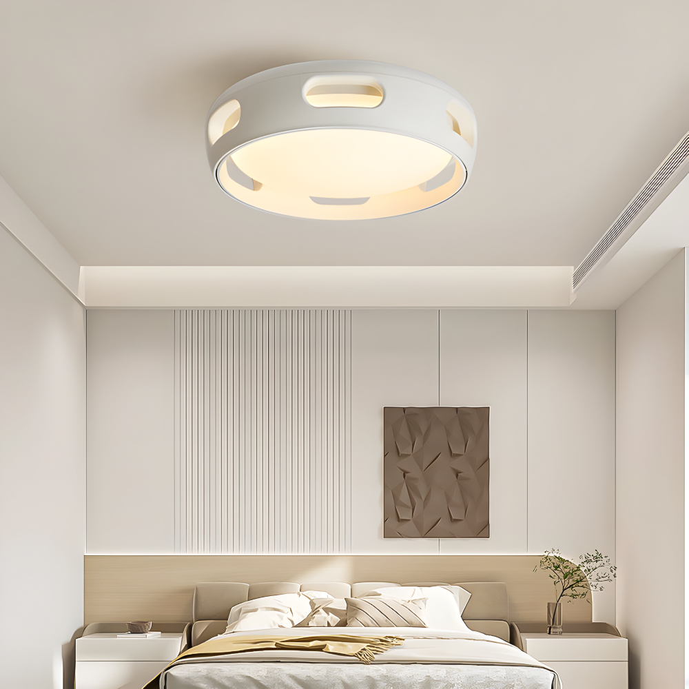AeroGlow Round – Ventilatore a soffitto LED senza pale con design nordico