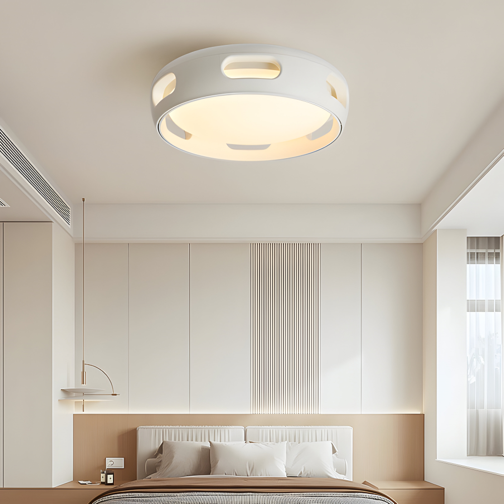 AeroGlow Round – Ventilatore a soffitto LED senza pale con design nordico
