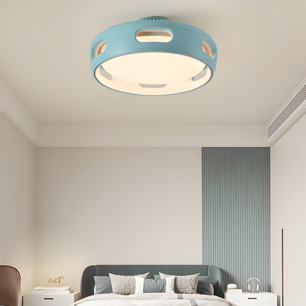 AeroGlow Round – Ventilatore a soffitto LED senza pale con design nordico