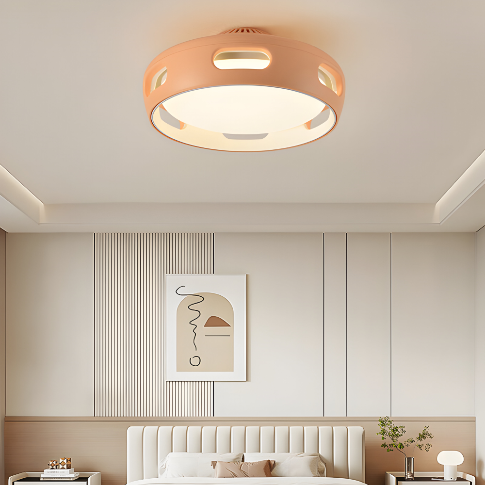 AeroGlow Round – Ventilatore a soffitto LED senza pale con design nordico