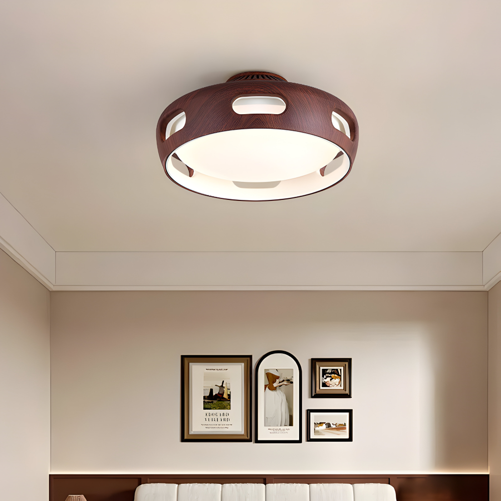 AeroGlow Round – Ventilatore a soffitto LED senza pale con design nordico
