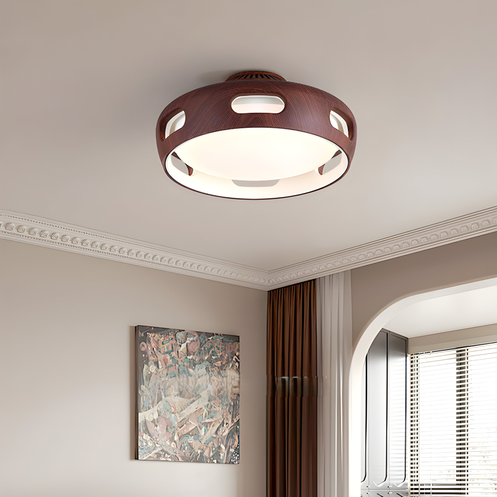 AeroGlow Round – Ventilatore a soffitto LED senza pale con design nordico