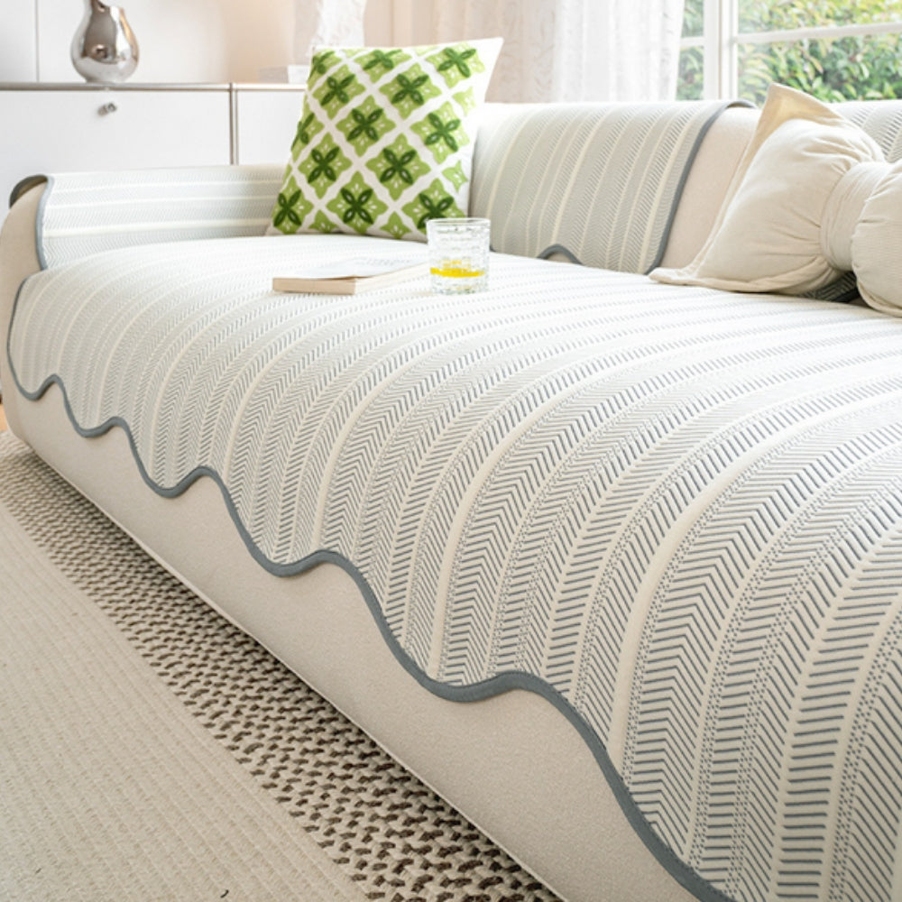 Copertura per Divano Aurivelle a Zigzag con Bordo Scallop