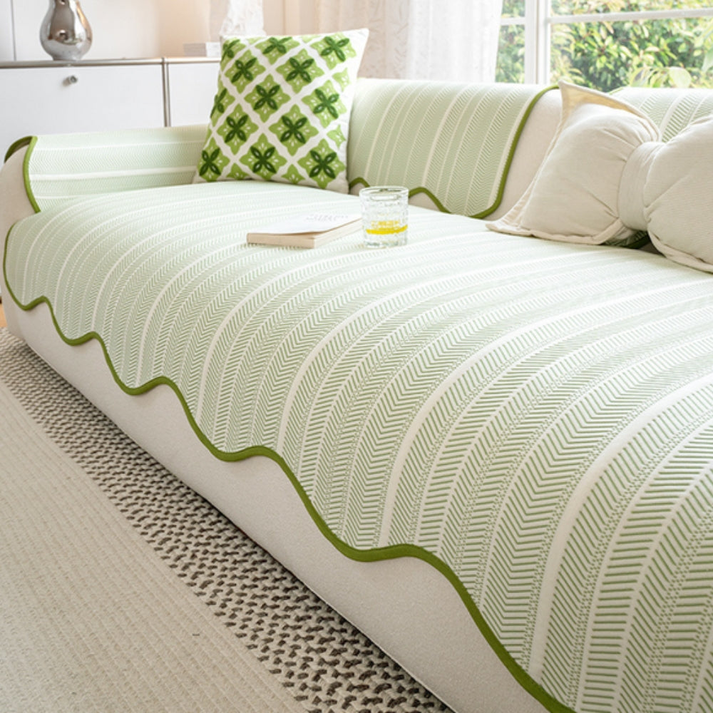 Copertura per Divano Aurivelle a Zigzag con Bordo Scallop