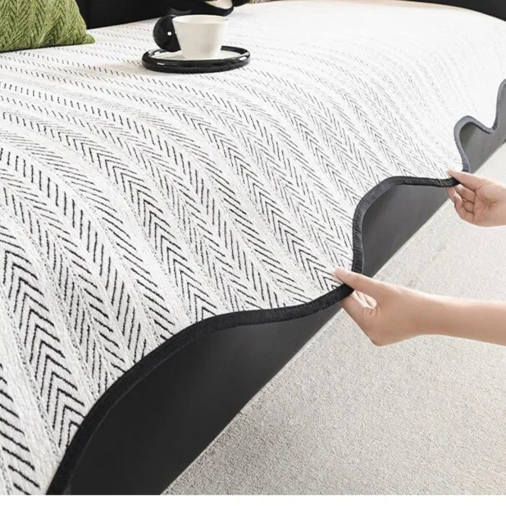 Copertura per Divano Aurivelle a Zigzag con Bordo Scallop
