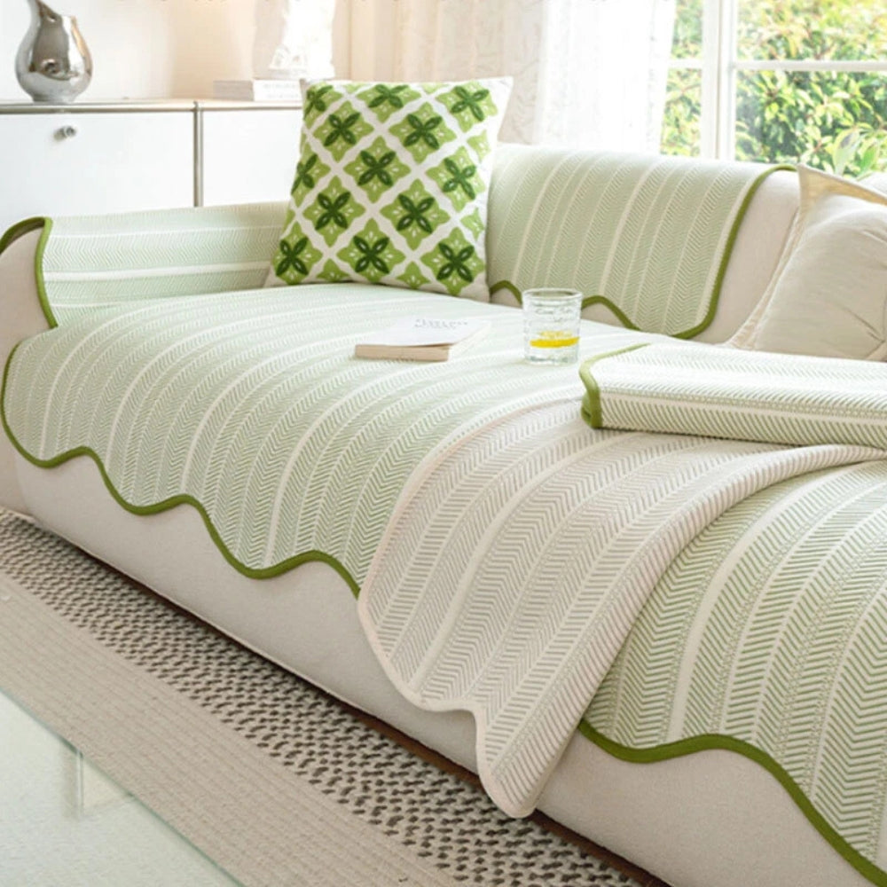 Copertura per Divano Aurivelle a Zigzag con Bordo Scallop