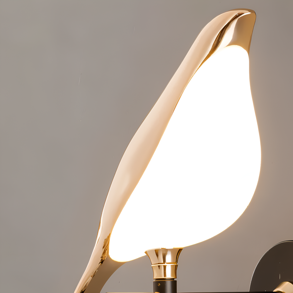 Aves Glow – Lampada da Parete Oro con Design di Uccello Rotante e Illuminazione a LED