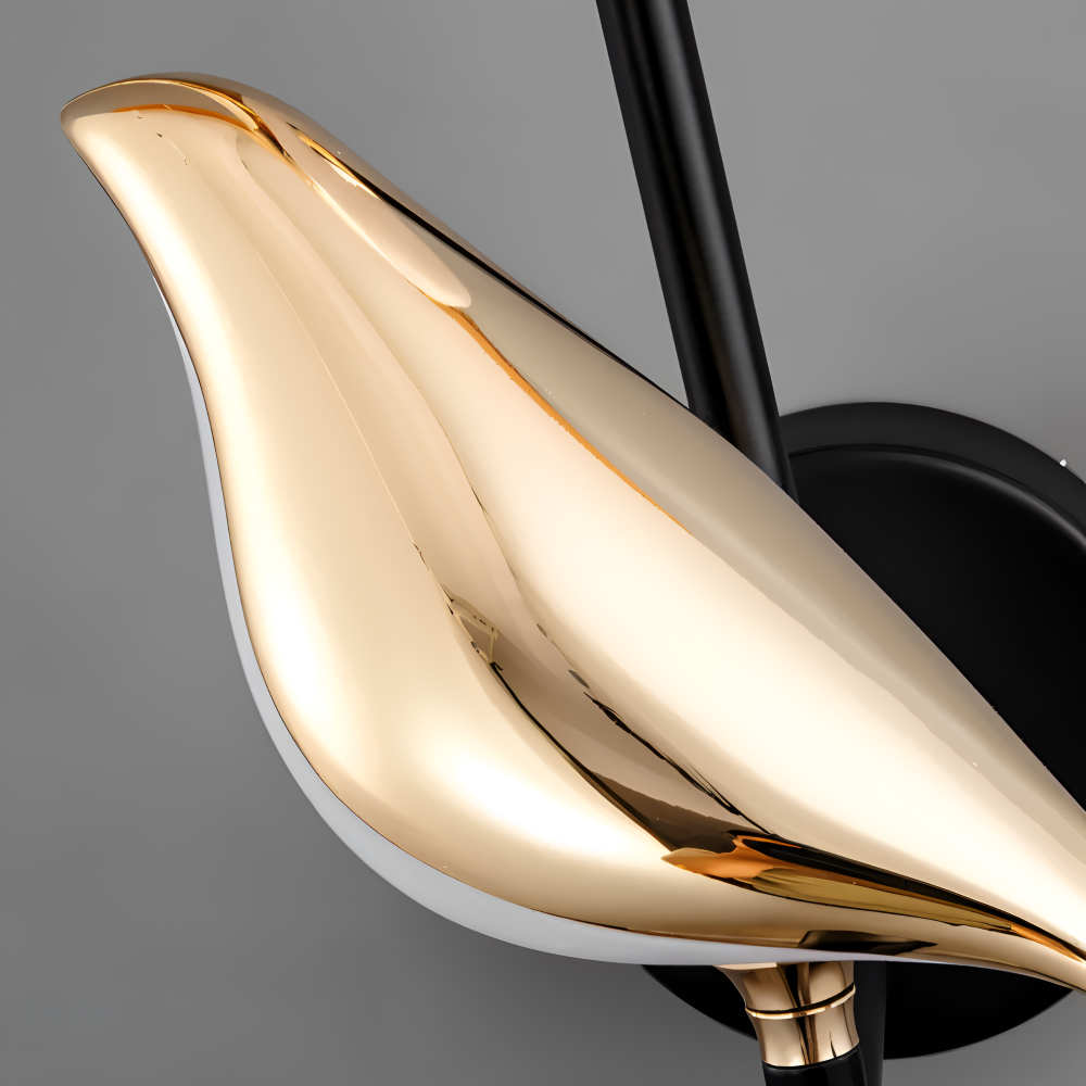 Aves Glow – Lampada da Parete Oro con Design di Uccello Rotante e Illuminazione a LED