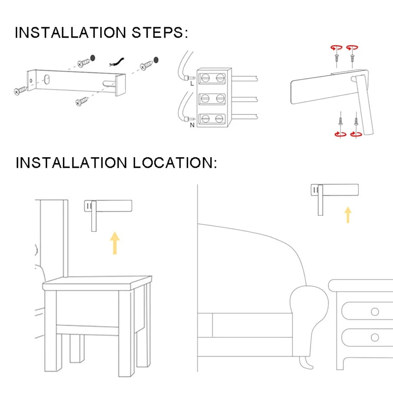 TWIRLLITE – Lampada LED ruotabile per illuminazione del letto regolabile