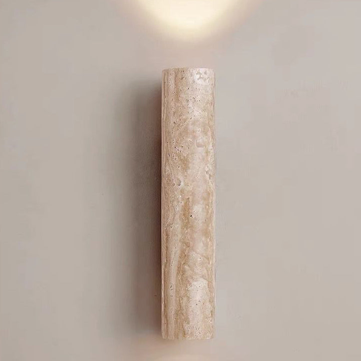 Nordivea Lampada da Parete in Travertino | Design Scandinavo | 2-Luci | Legno & Travertino