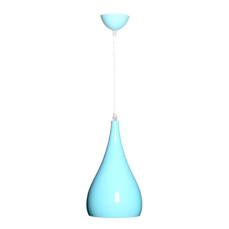 Nordic Iron Wood Aluminum Pumpkin Water Drop 1-Light Pendant Light for Dining Room