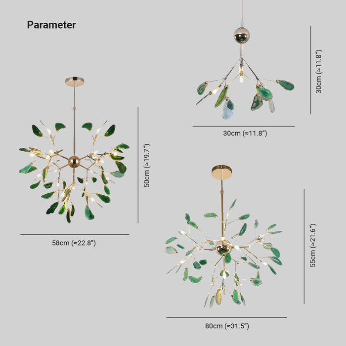Lampadario in Vetro Multicolore con Design a Rami