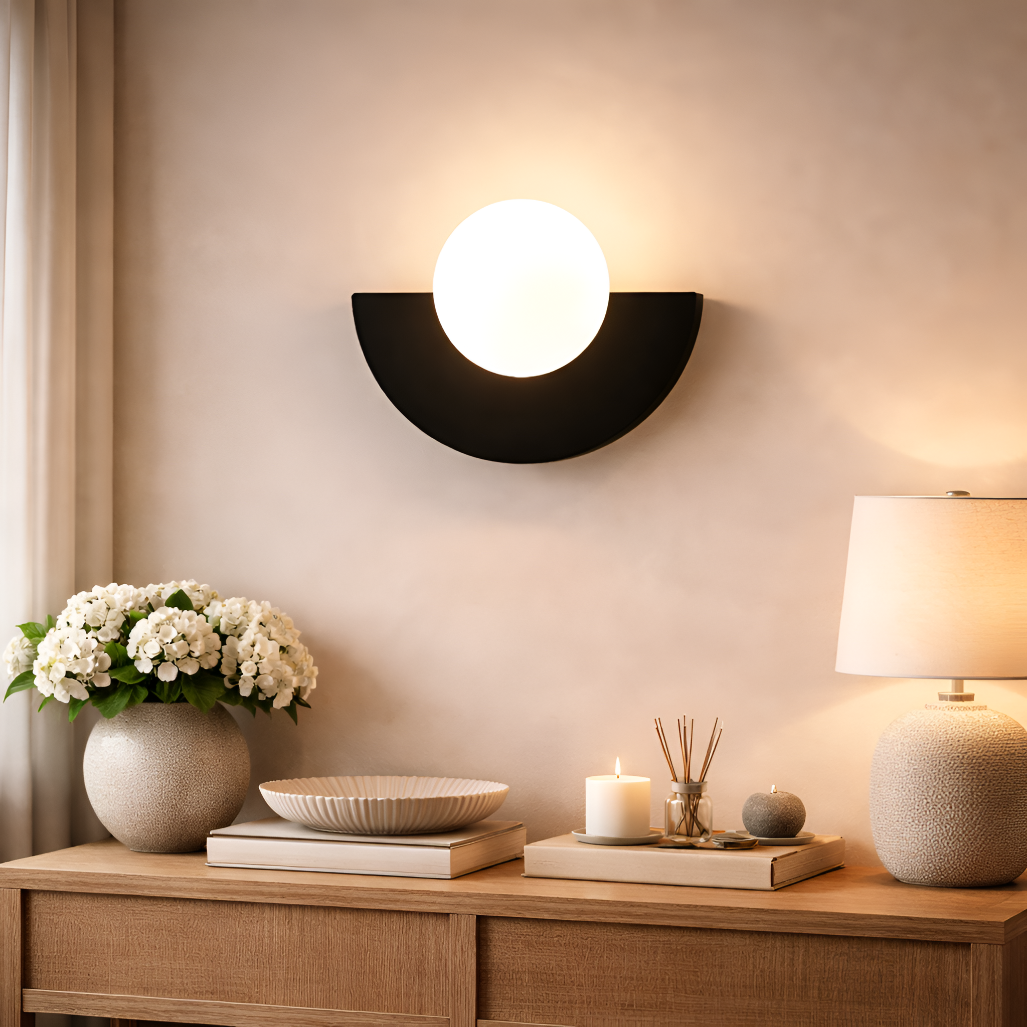 Deven - Lampada da parete LED a sfera in vetro in stile nordico