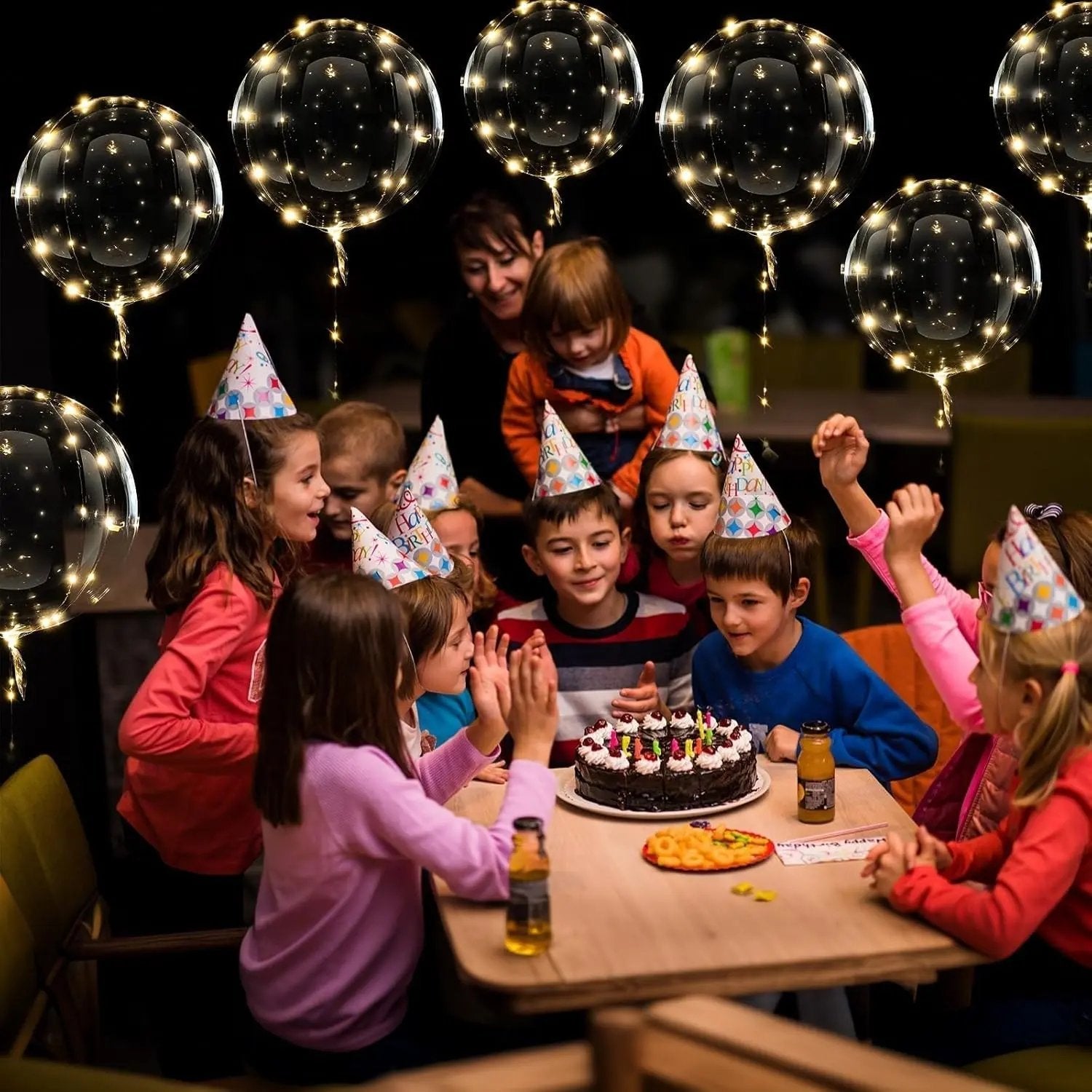 Palloncino con 10 pezzi | Luce calda bianca | Alimentato a batteria | LumiGlobe