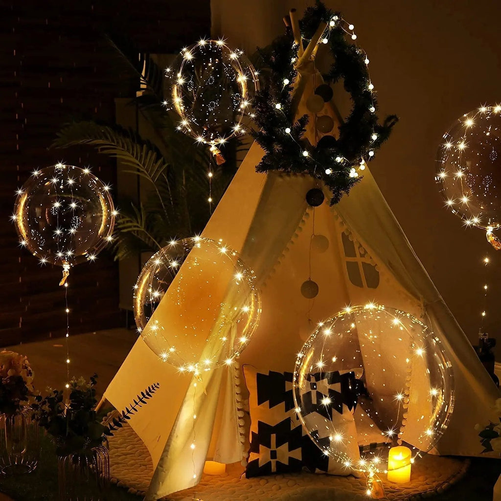 Palloncino con 10 pezzi | Luce calda bianca | Alimentato a batteria | LumiGlobe