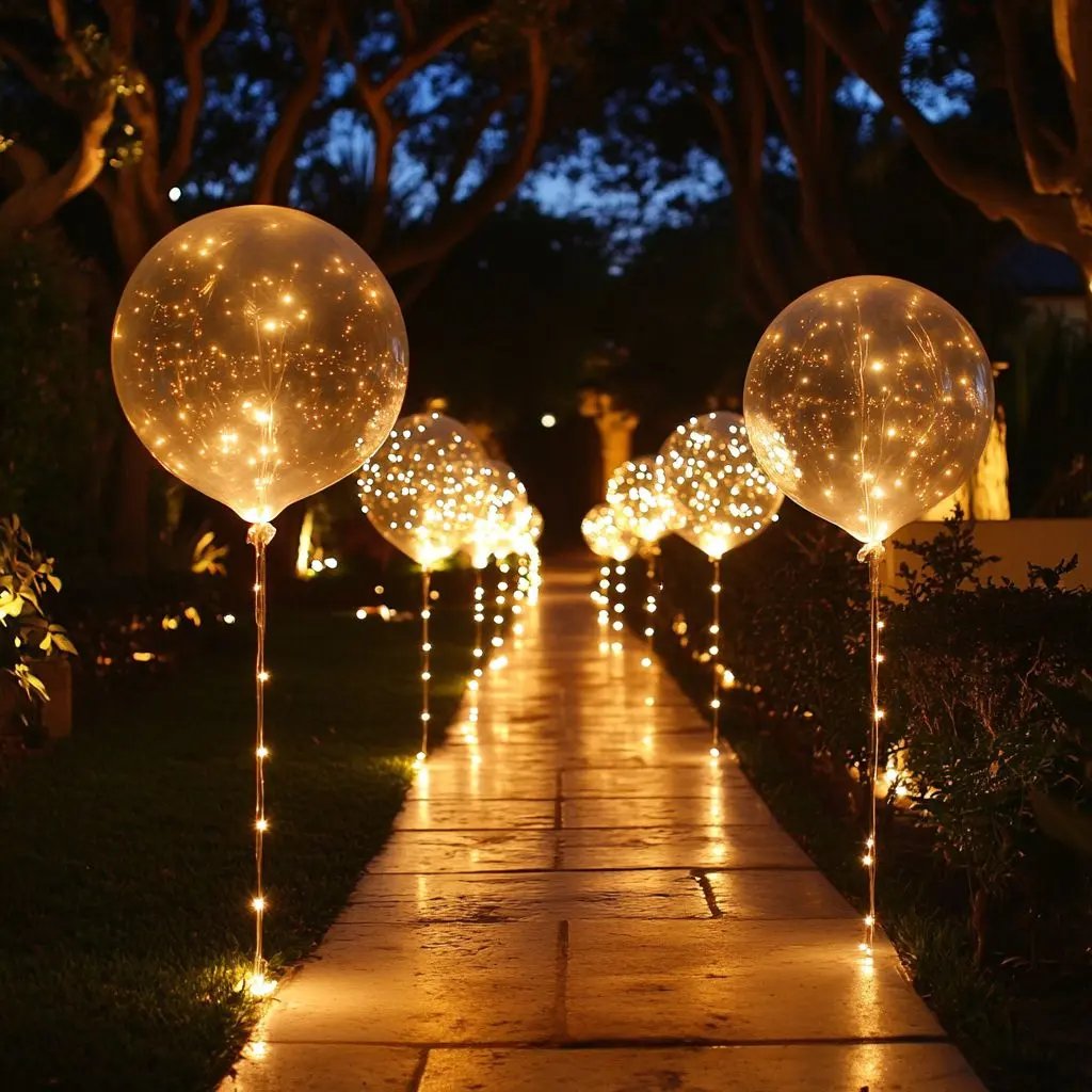 Palloncino con 10 pezzi | Luce calda bianca | Alimentato a batteria | LumiGlobe