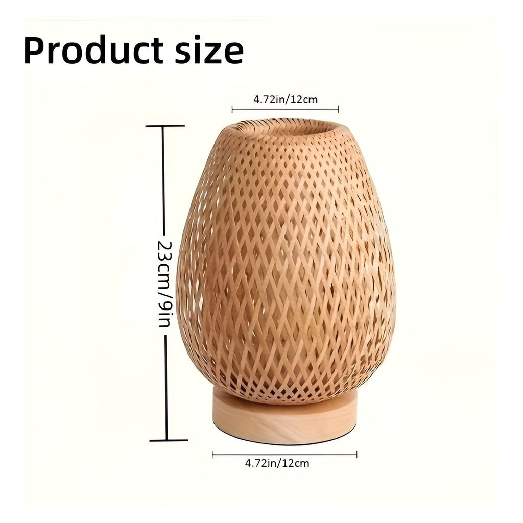 Aura Lampada - Lampada da Tavolo USB Alimentata in Bambù per la Camera da Letto