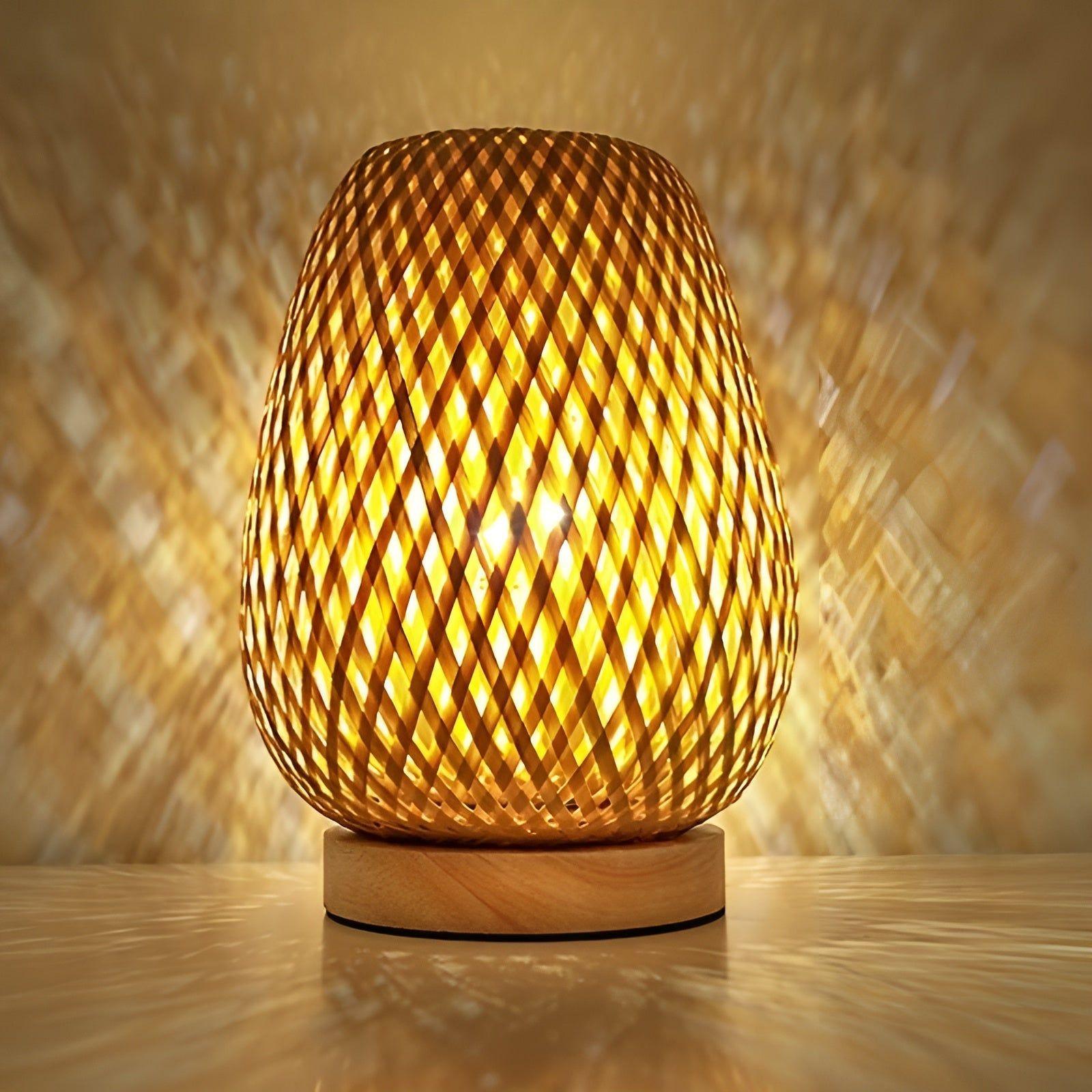 Aura Lampada - Lampada da Tavolo USB Alimentata in Bambù per la Camera da Letto