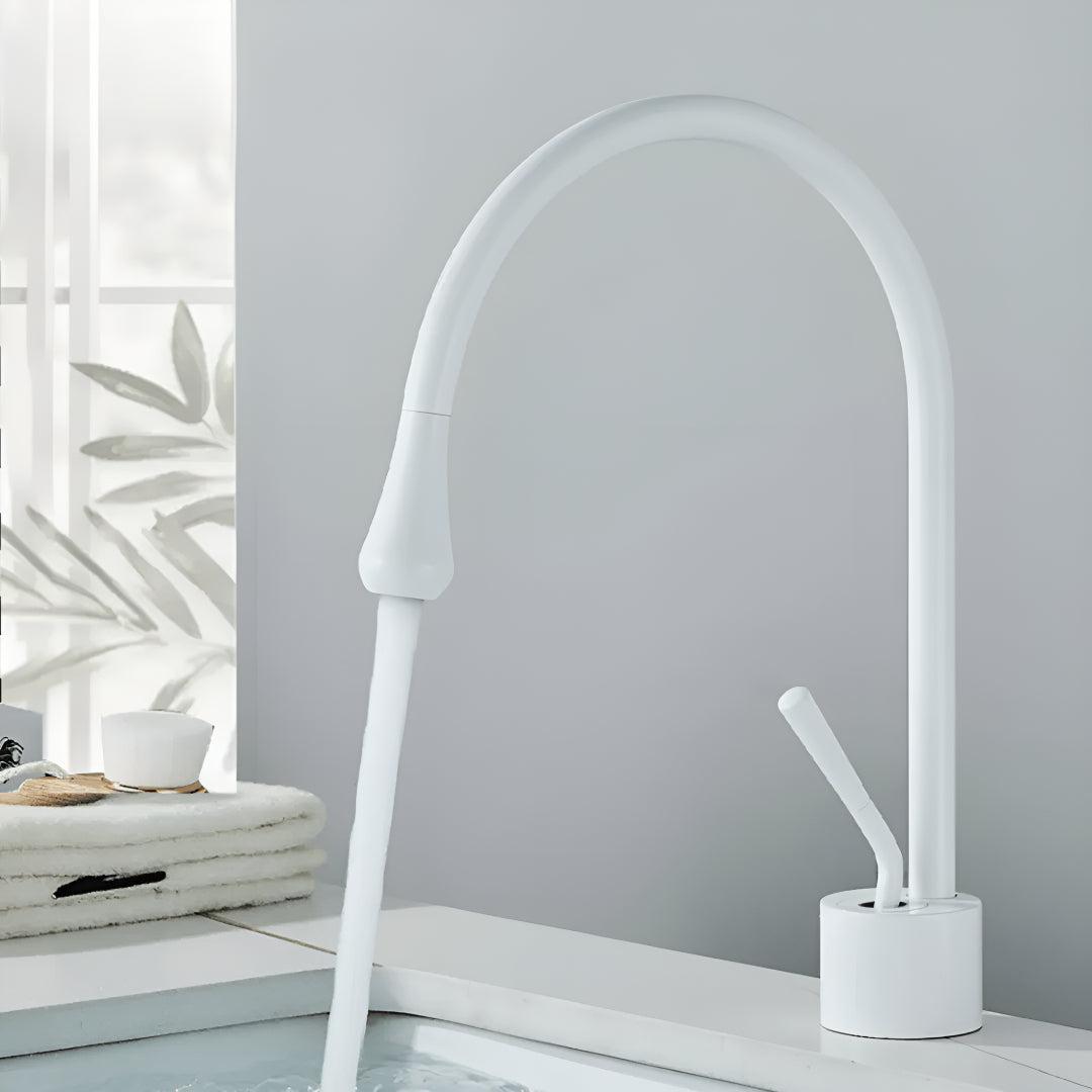Rubinetto per Lavabo da Bagno con Maniglia Singola per Controllo Acqua Calda e Fredda