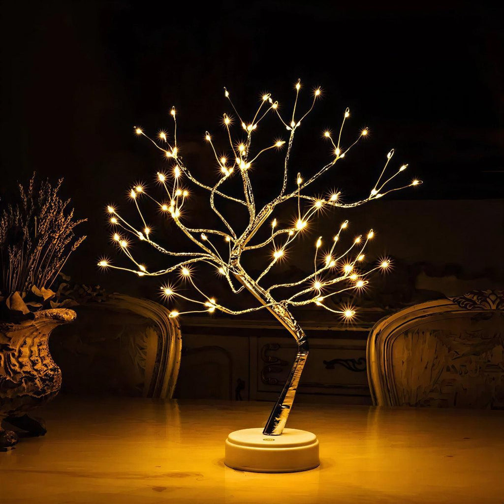 Lampada da Tavolo a Forma di Albero a Batteria con 108 Luci Ambientali Calde