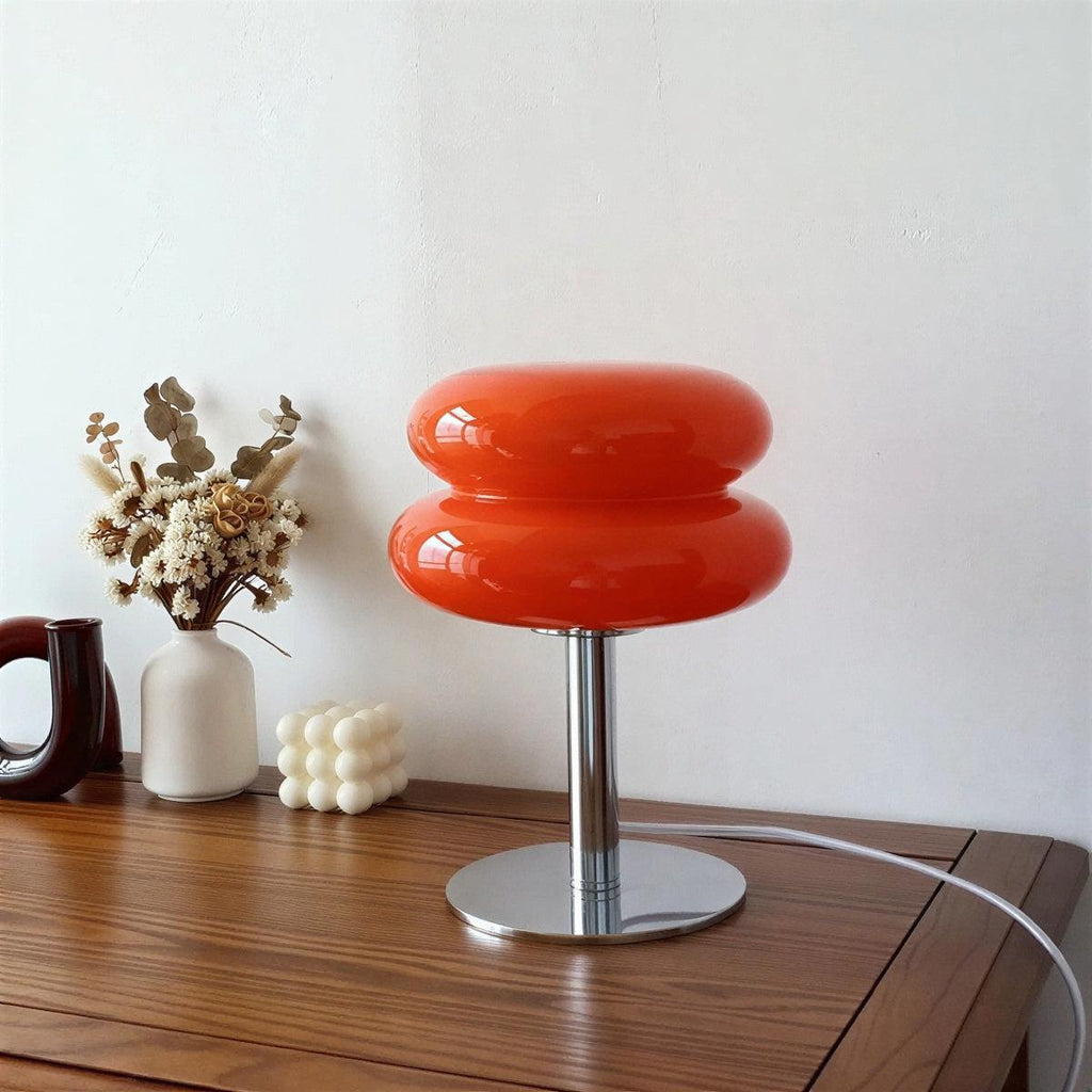 Lampada da Tavolo Bauhaus di Metà Secolo con Doppio Strato