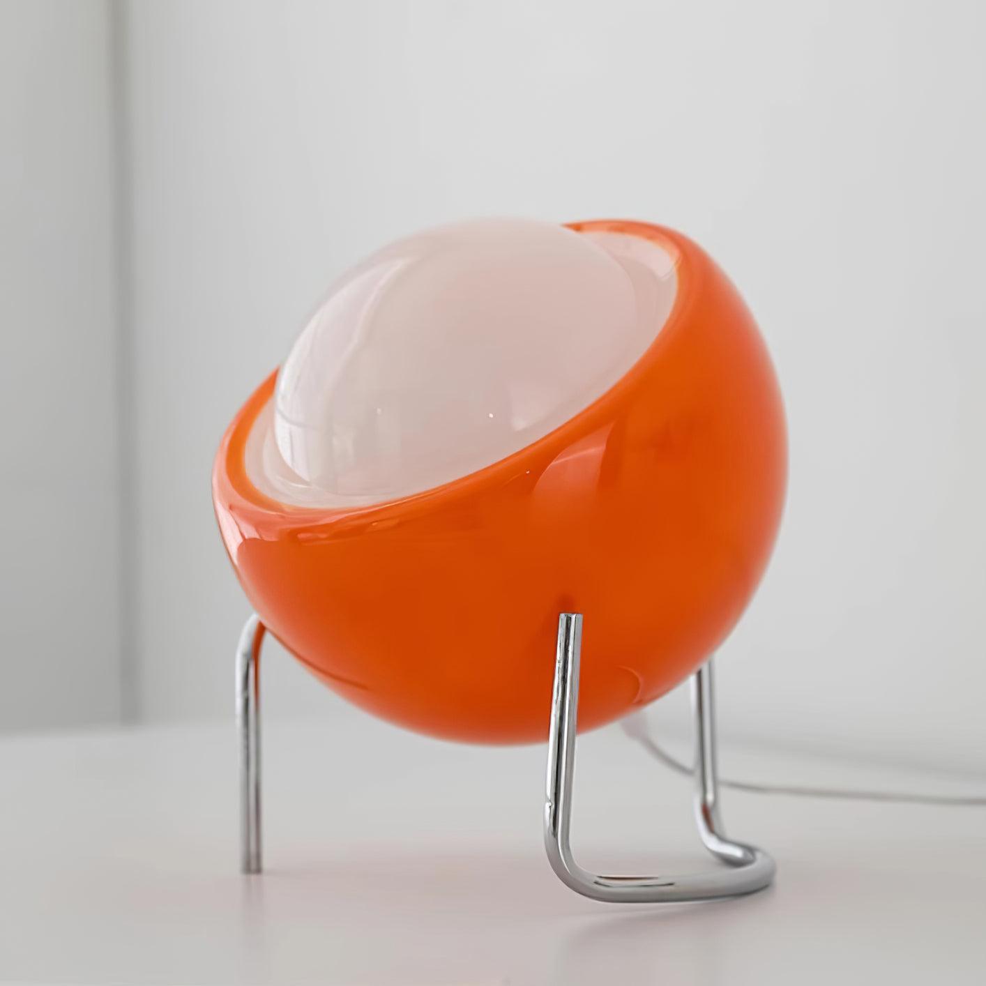 Lampada da Tavolo in Stile Bauhaus con Aspetto Vetro e Struttura in Metallo