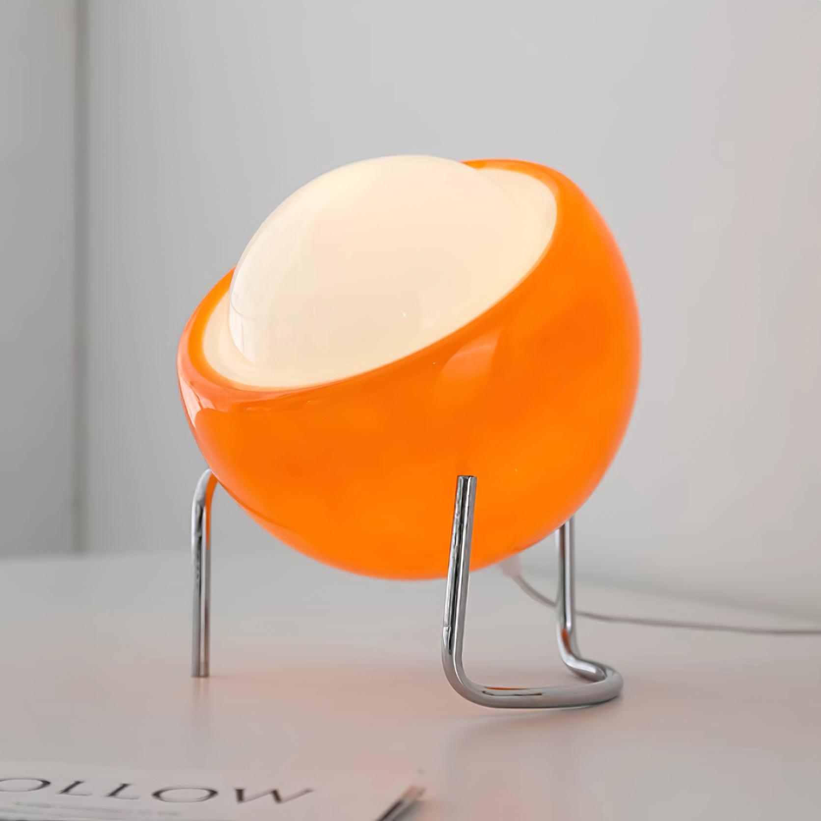 Lampada da Tavolo in Stile Bauhaus con Aspetto Vetro e Struttura in Metallo