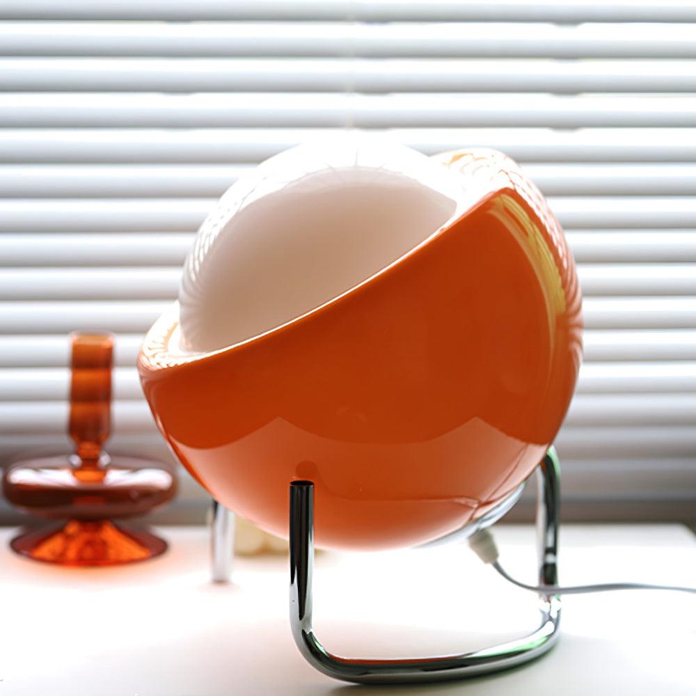 Lampada da Tavolo in Stile Bauhaus con Aspetto Vetro e Struttura in Metallo