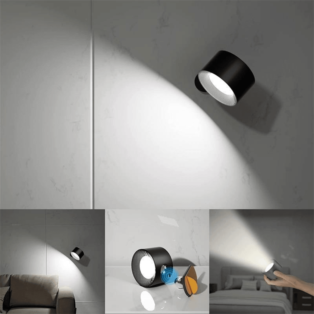 Lampada da Parete Wireless – Illuminazione LED Ricaricabile e Regolabile a 360°