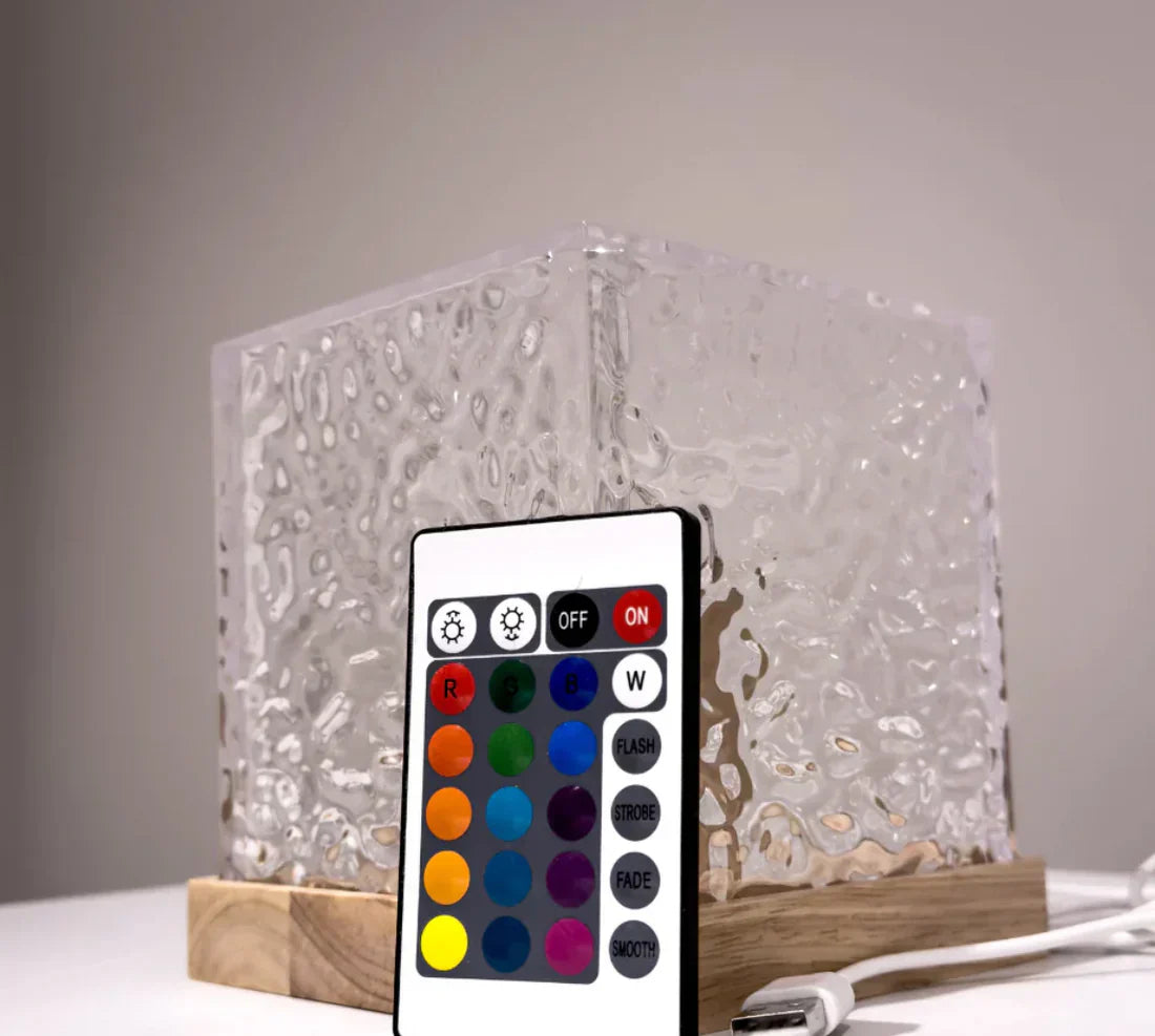 AuroraGlow Lampada Proiettore | Spettro RGB a 16 Colori | Simulazione Dinamica delle Onde | Telecomando & Funzionamento USB | Dimmabile in 6 Livelli
