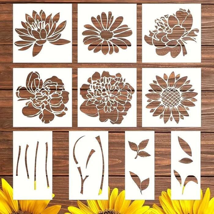 Set di stencil fiori in fiore | Riutilizzabile | Versatile | Petalcraft