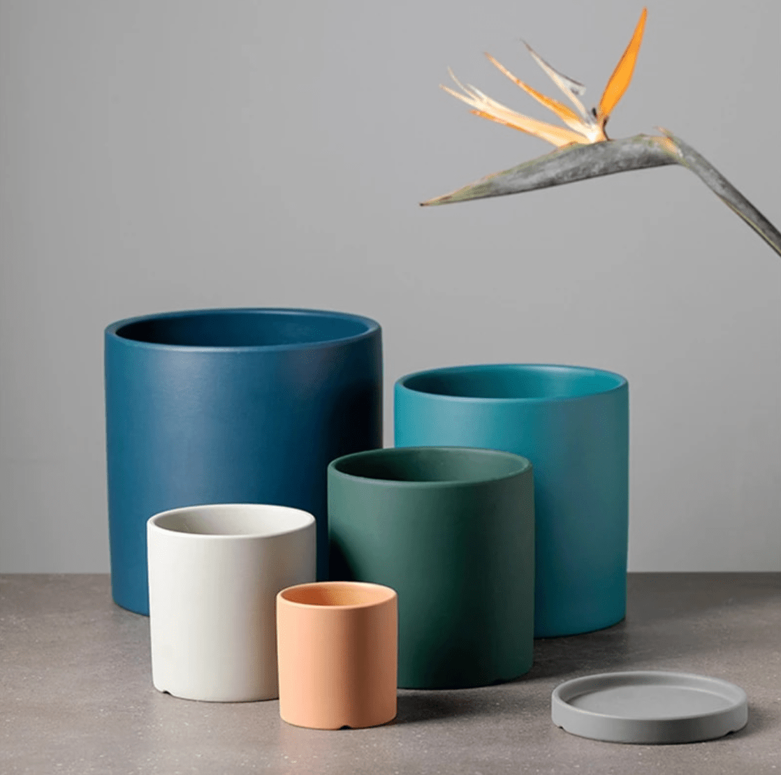Vaso da fiori | Superficie opaca | Con foro di drenaggio e sottovaso | Nordic Pot