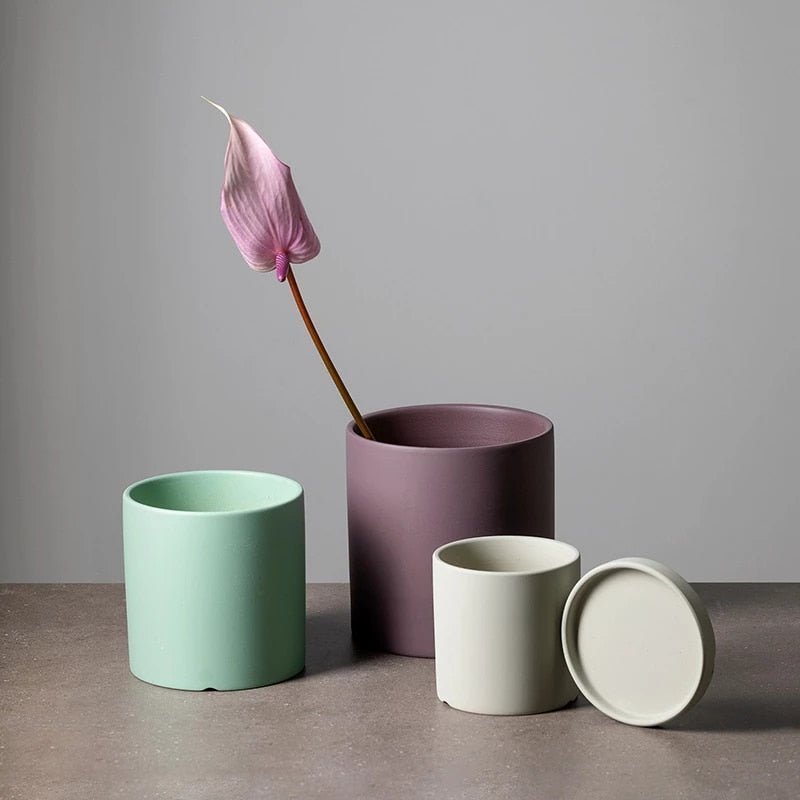 Vaso da fiori | Superficie opaca | Con foro di drenaggio e sottovaso | Nordic Pot