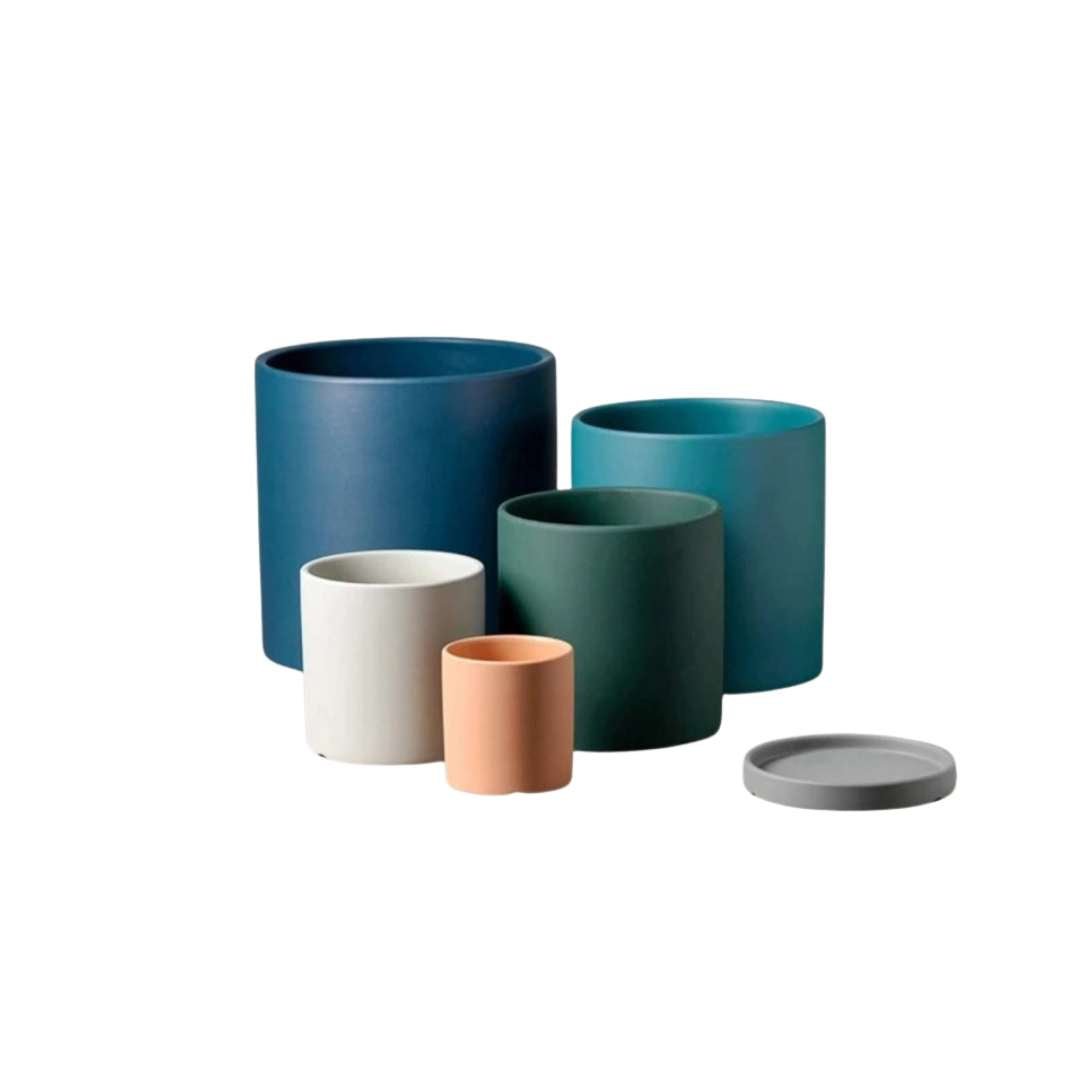 Vaso da fiori | Superficie opaca | Con foro di drenaggio e sottovaso | Nordic Pot